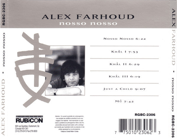 Alex Farhoud : Nosso Nosso (CD, Album, RE)