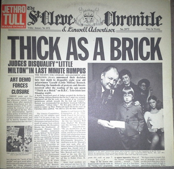Jethro Tull : Thick As A Brick (LP, Album, Gre)