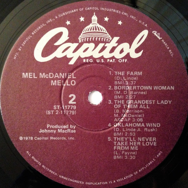 Mel McDaniel : Mello (LP, Album)