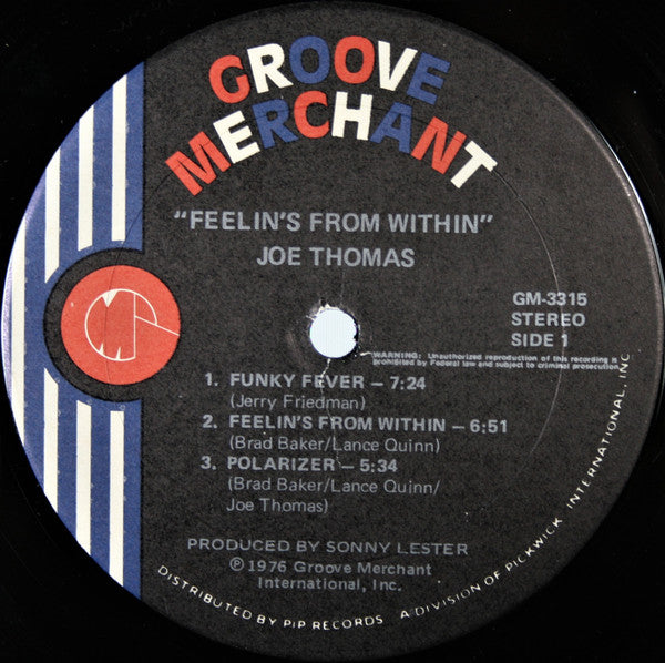 Joe Thomas : Feelin's From Within (LP, Album, Gat)