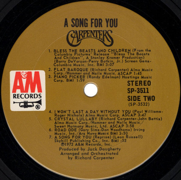 Carpenters : A Song For You (LP, Album, San)