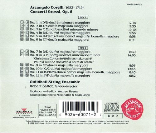 Corelli* - Guildhall String Ensemble, Robert Salter : 12 Concerti Grossi, Op.6 (2xCD, Album)