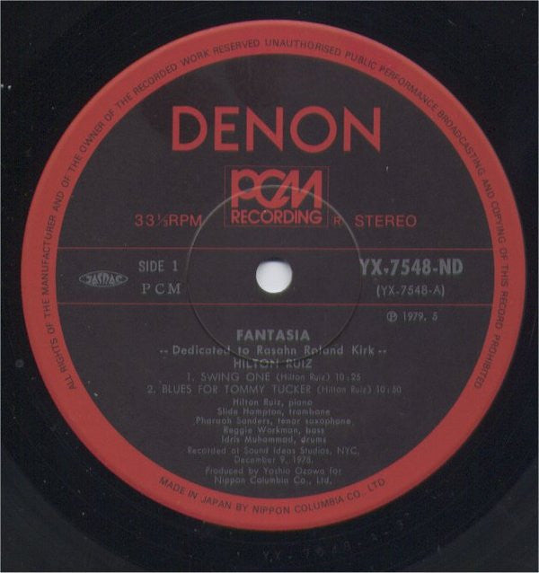 Hilton Ruiz : Fantasia - Dedicated To Rasahn Roland Kirk (LP, Album)