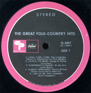 Various : The Great Folk-Country Hits (LP, Comp, Ltd)