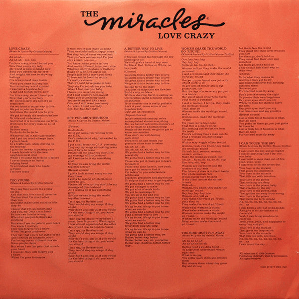 The Miracles : Love Crazy (LP, Album, Quad)