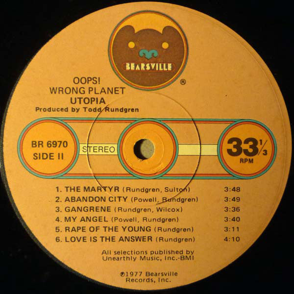 Utopia (5) : Oops! Wrong Planet (LP, Album, Los)