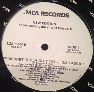 New Edition : My Secret (Didja Gitit Yet?) (12", Promo)