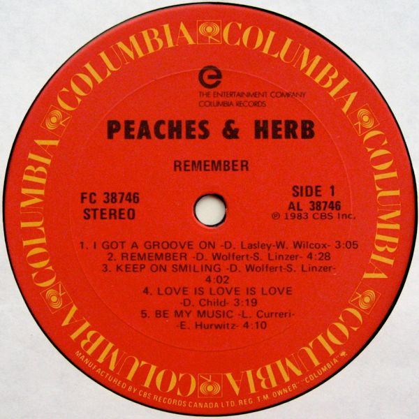 Peaches & Herb : Remember (LP, Album)