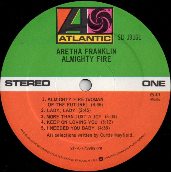 Aretha* : Almighty Fire (LP, Album, Pre)