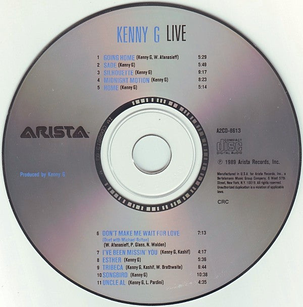 Kenny G (2) : Live (CD, Album, Club)