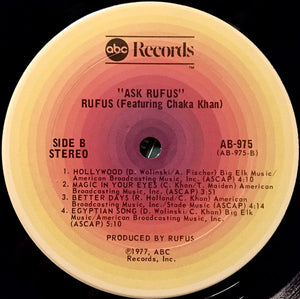 Rufus Featuring Chaka Khan* : Ask Rufus (LP, Album, Ter)