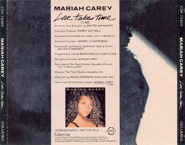 Mariah Carey : Love Takes Time (CD, Single, Promo)