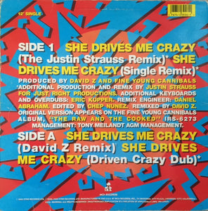 Fine Young Cannibals : She Drives Me Crazy (12", Single)