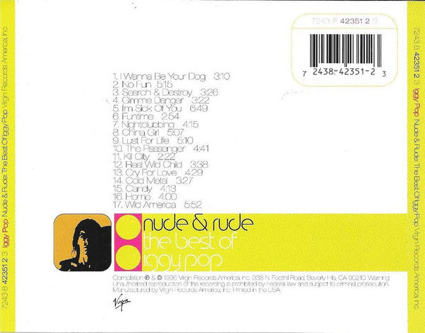 Iggy Pop : Nude & Rude: The Best Of Iggy Pop (CD, Comp)