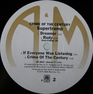 Supertramp : Crime Of The Century (LP, Album, RE, B -)