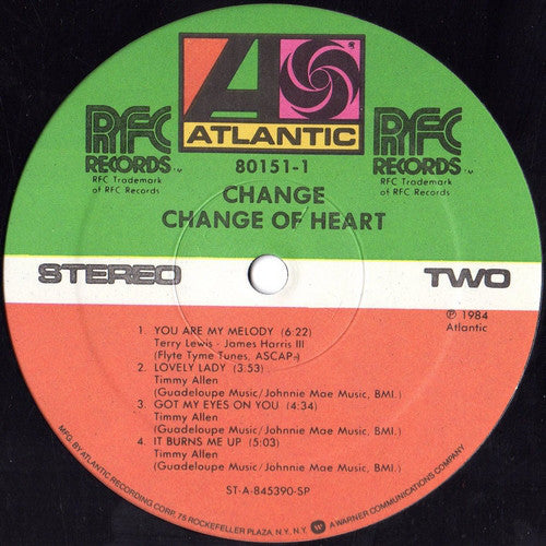 Change : Change Of Heart (LP, Album, SP )