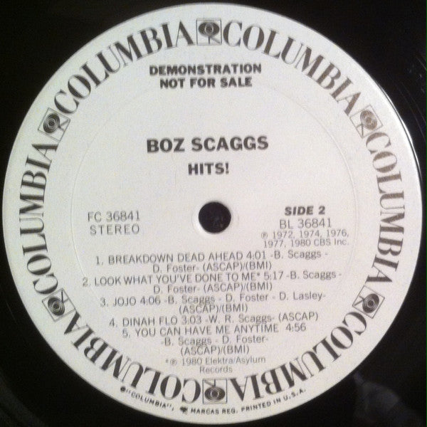 Boz Scaggs : Hits! (LP, Comp, Promo)