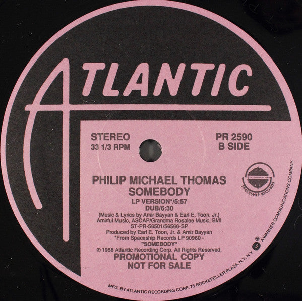 Philip-Michael Thomas : Somebody (12", Promo)