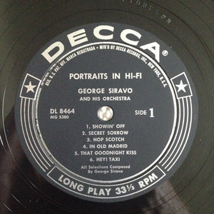 George Siravo And His Orchestra : Portraits In Hi-Fi (LP, Mono)