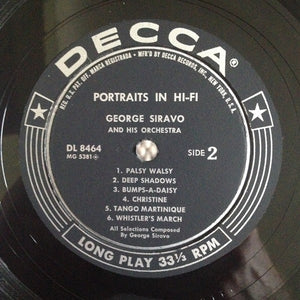 George Siravo And His Orchestra : Portraits In Hi-Fi (LP, Mono)