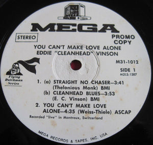 Eddie "Cleanhead" Vinson Featuring Larry Coryell : You Can't Make Love Alone (LP, Album, Promo)