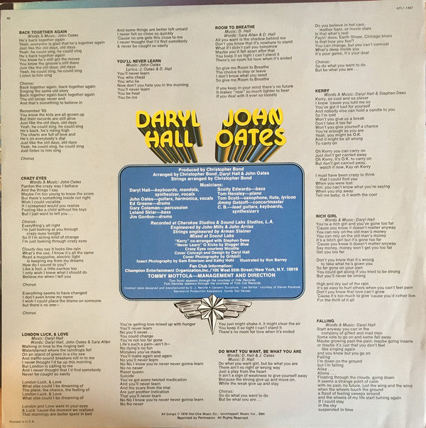Daryl Hall & John Oates : Bigger Than Both Of Us (LP, Album, Ind)