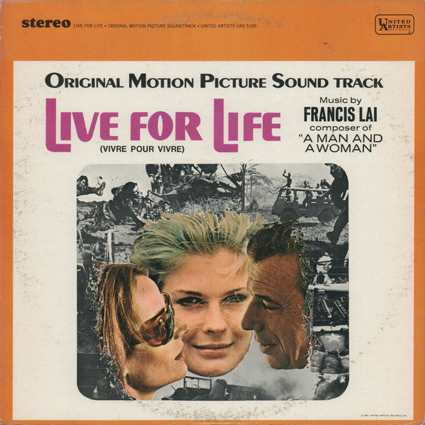 Francis Lai : Live For Life = Vivre Pour Vivre (Original Motion Picture Soundtrack) (LP, Album)