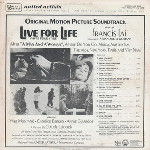 Francis Lai : Live For Life = Vivre Pour Vivre (Original Motion Picture Soundtrack) (LP, Album)