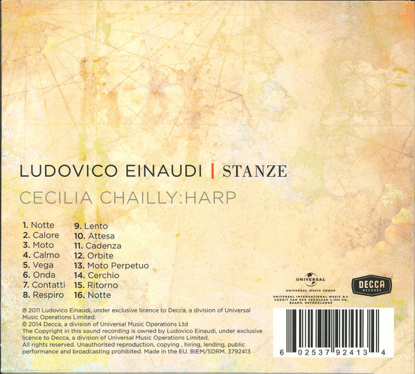 Ludovico Einaudi, Cecilia Chailly : Stanze (CD, Album, RE, RM)