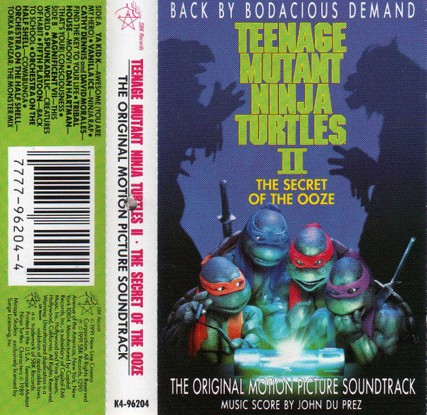 Various / Music Score By John Du Prez : Teenage Mutant Ninja Turtles II: The Secret Of The Ooze (The Original Motion Picture Soundtrack) (Cass, Album, Dol)