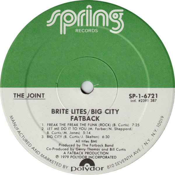 Fatback* : Brite Lites, Big City (LP, Album, Spe)