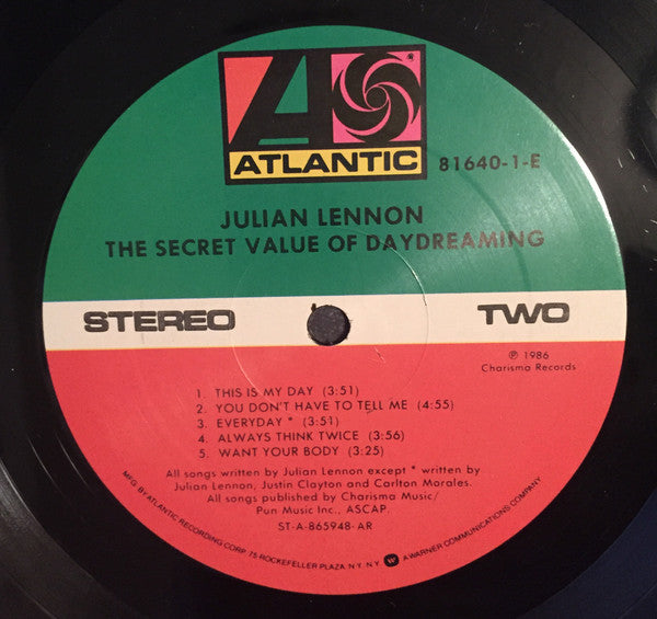 Julian Lennon : The Secret Value Of Daydreaming (LP, Album, All)