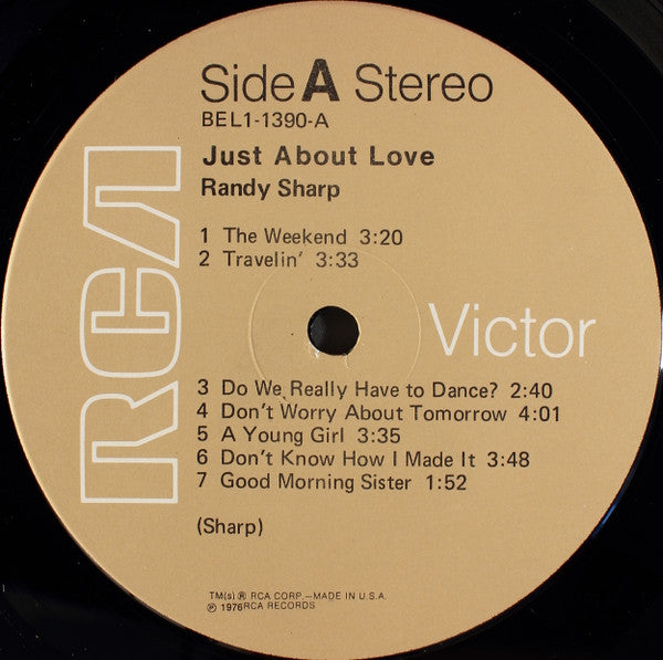 Randy Sharp : Just About Love (LP)