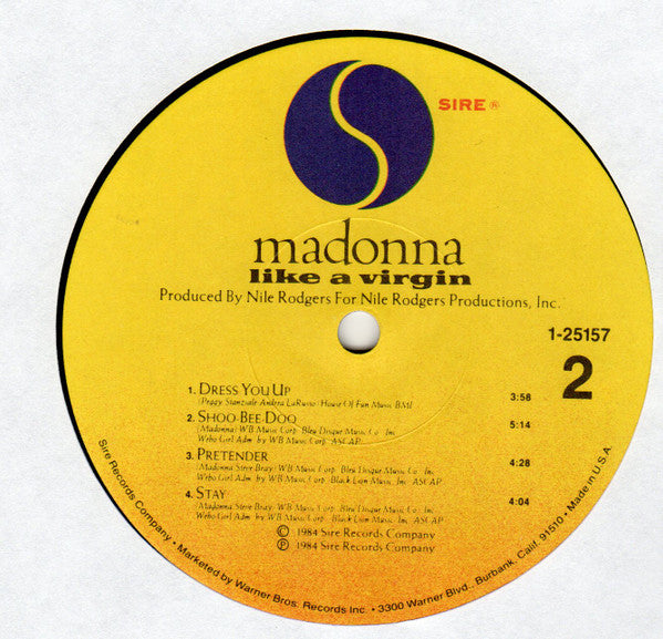 Madonna : Like A Virgin (LP, Album, Jac)