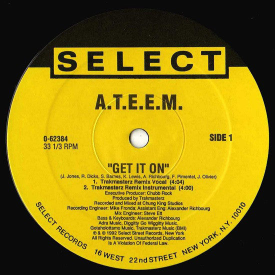 The A.T.E.E.M. : Get It On (12", Maxi)