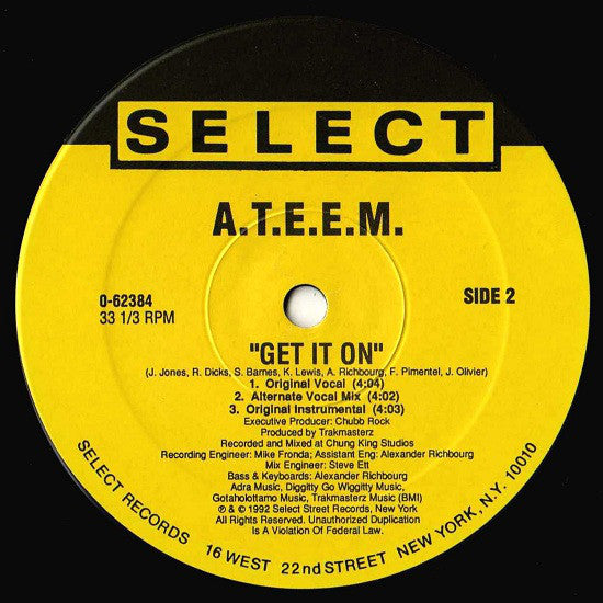 The A.T.E.E.M. : Get It On (12", Maxi)