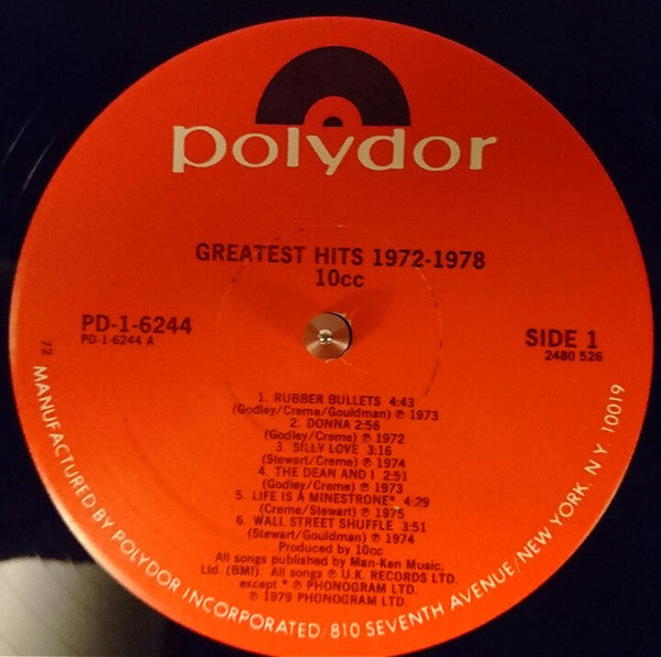 10cc : Greatest Hits 1972-1978 (LP, Comp, RP, Ric)