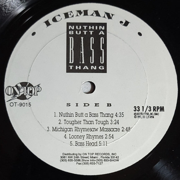 Iceman J* : Nuthin Butt A Bass Thang (LP, Album)