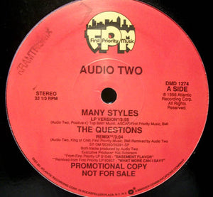 Audio Two : Many Styles / The Questions (12")