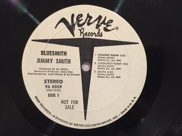 Jimmy Smith : Bluesmith (LP, Album, Promo)
