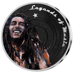 Sidney Randolph Maurer Promi -Ikonen Silber Sammlermünze • Bob Marley